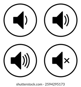 Speaker Set Icon. Speaker Set Vector Icon in line style design. Speaker Set Symbol. Vector illustration.