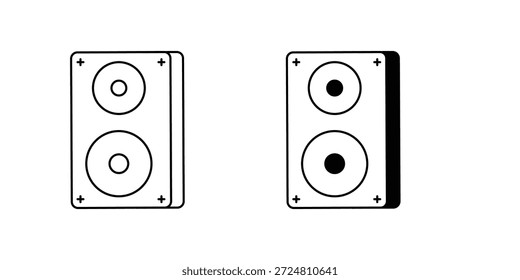 ícone de conjunto de alto-falante com fundo branco vetor ilustração stock