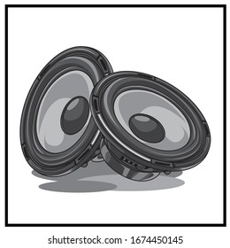 Speaker set of vector temonochrome acoustic speakers