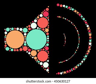speaker shape vector design by color point
