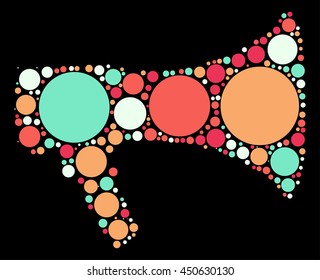 speaker shape vector design by color point