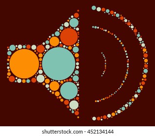 speaker shape vector design by color point