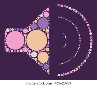 speaker shape vector design by color point