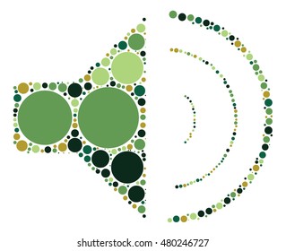 speaker shape vector design by color point
