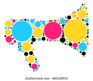 speaker shape vector design by color point