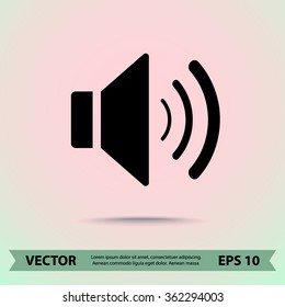 Speaker sign icon, vector illustration. Flat design style 