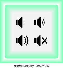 Speaker sign icons, vector illustration. Flat design style 