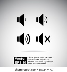 Speaker sign icons, vector illustration. Flat design style 