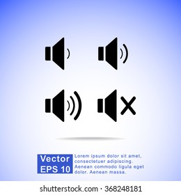 Speaker sign icons, vector illustration. Flat design style 