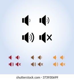 Speaker sign icons, vector illustration. Flat design style 