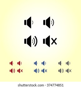 Speaker sign icons, vector illustration. Flat design style 