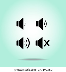 Speaker sign icons, vector illustration. Flat design style 
