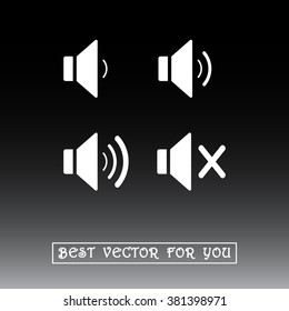 Speaker sign icons, vector illustration. Flat design style 