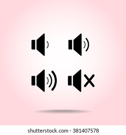 Speaker sign icons, vector illustration. Flat design style 