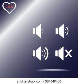 Speaker sign icons, vector illustration. Flat design style 
