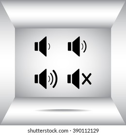 Speaker sign icons, vector illustration. Flat design style 