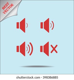 Speaker sign icons, vector illustration. Flat design style 