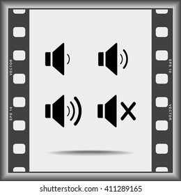 Speaker sign icons, vector illustration. Flat design style 