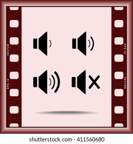 Speaker sign icons, vector illustration. Flat design style 