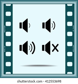 Speaker sign icons, vector illustration. Flat design style 