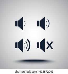 Speaker sign icons, vector illustration. Flat design style 