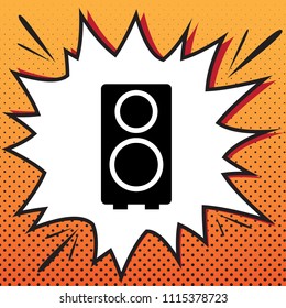 Speaker sign illustration. Vector. Comics style icon on pop-art background.