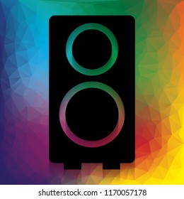 Speaker sign illustration. Vector. Flat style black icon on white.