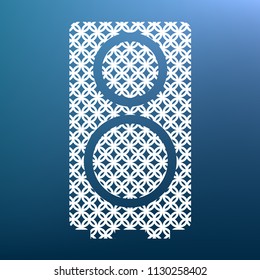 Speaker sign illustration. Vector. White textured icon at lapis lazuli gradient background.