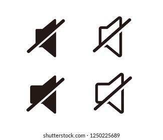 Speaker silence icon set