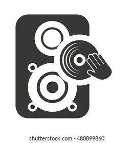 speaker silhouette with audio icon vector illustration design