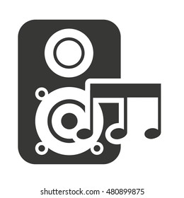 speaker silhouette with audio icon vector illustration design
