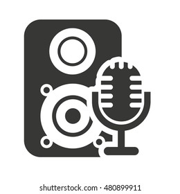 speaker silhouette with audio icon vector illustration design