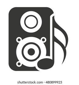 speaker silhouette with audio icon vector illustration design