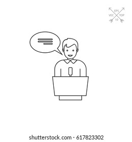 Speaker Silhouette Line Icon
