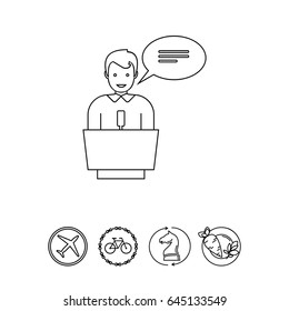 Speaker Silhouette Line Icon