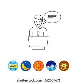 Speaker Silhouette Line Icon