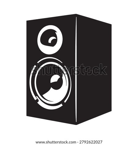 speaker silhouette on white background audio equipment design
