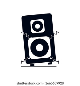 Symbol-Design für Lautsprecher-Silhouette, Musik-Melodie Musikkunst und Kompositionsthema Vektorillustration Illustration