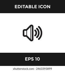 speaker simple editable icon isolate white background