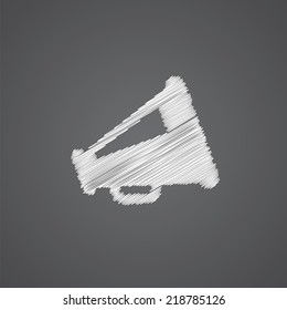 speaker sketch logo doodle icon isolated on dark background 