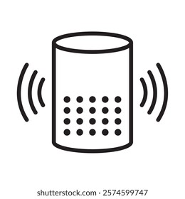 speaker smart home isolated line icon