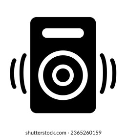 Speaker solid icon, Media concept, audio speaker sign on white background, sound from speaker icon in glyph style for mobile concept and web design. Vector graphics
