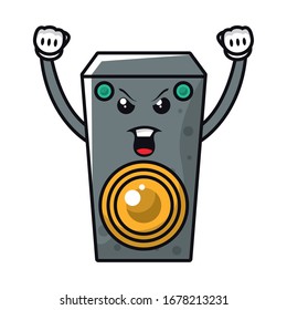 speaker sound audio comic character vector illustration design