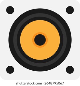 Icono de audio del sonido del altavoz Ilustración plana del Vector