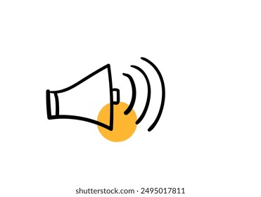 speaker, sound horn for broadcasting, announcing, advertising. Alert, alarm, announcement concept.