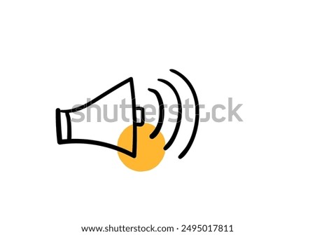 speaker, sound horn for broadcasting, announcing, advertising. Alert, alarm, announcement concept.