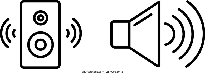 "Speaker Sound Icon Representing Audio, Volume, and Music for Sound Systems, Communication, and Entertainment"