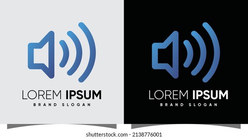 Speaker sound  logo  with creative modern style Premium Vector