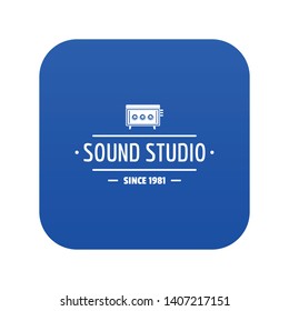 Speaker sound studio icon blue vector isolated on white background