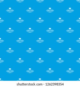 Speaker sound studio pattern vector seamless blue repeat for any use